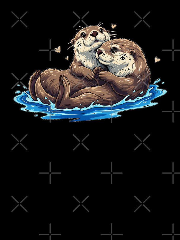 Sea Otters Holding Paws Cute Couple Sticker Romantic Anniversary Gift by Relatable-Ramen