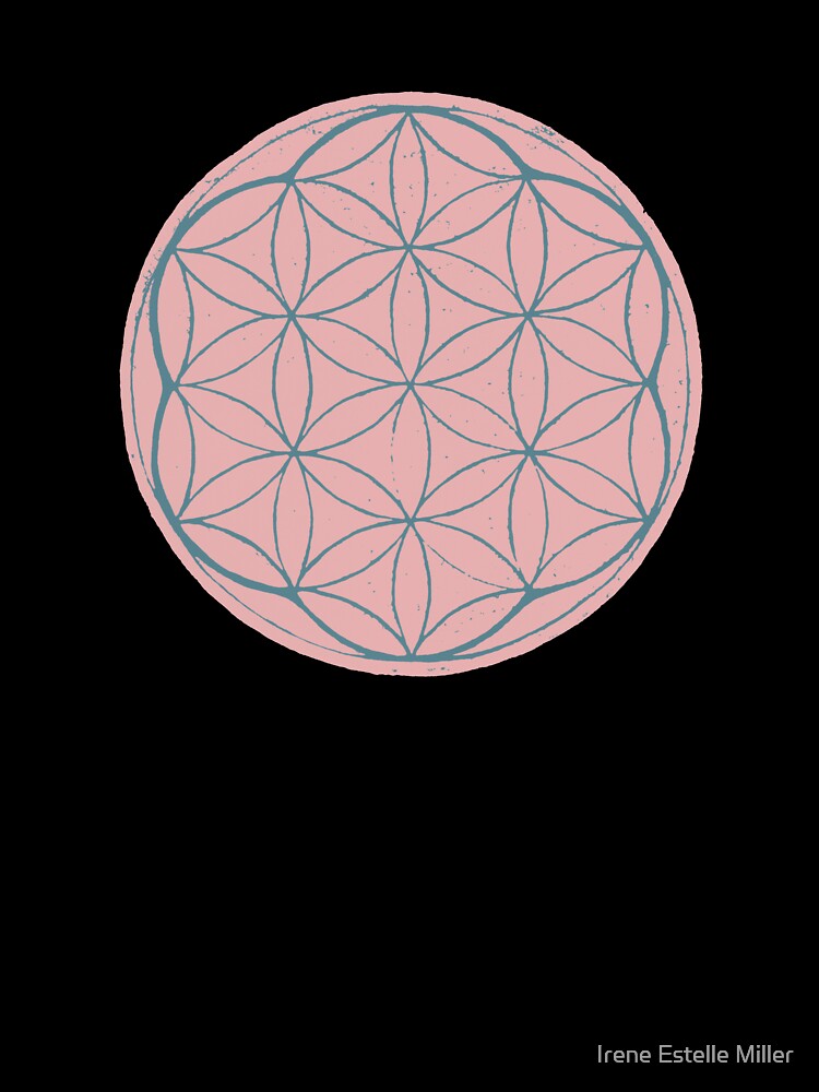 Flower of Life Linocut - Rose + Peacock by Irene Estelle