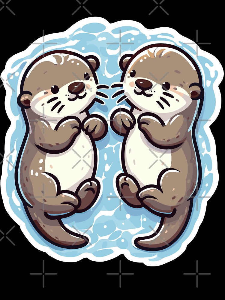 Kawaii Otter couple by PrintSoulDesign
