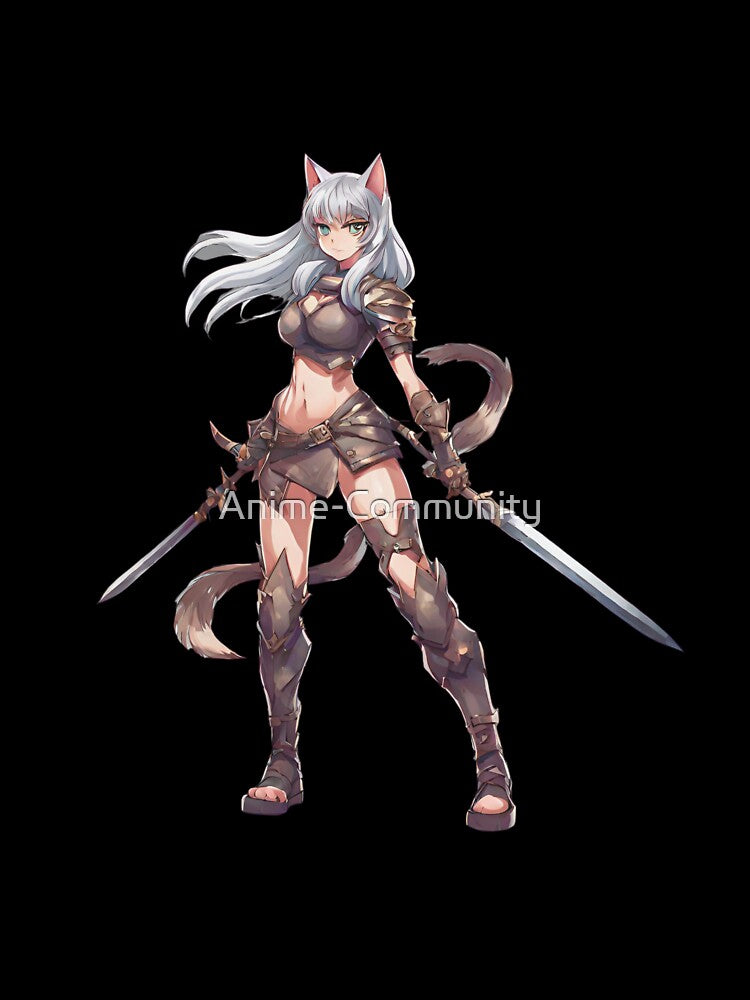 Fierce Anime Cat Girl Warrior: Embrace Your Inner Strength by Anime-Community