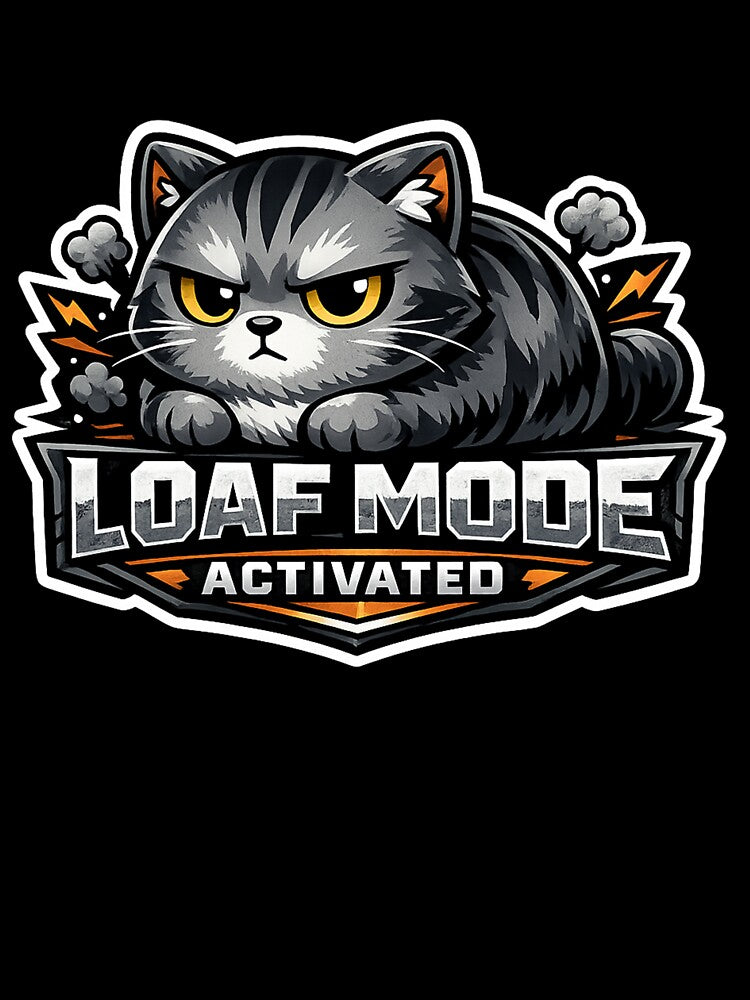 Grumpy Cat Loaf Mode Activated - Funny Gamer Cat Sticker & Apparel by Edge Case Studio