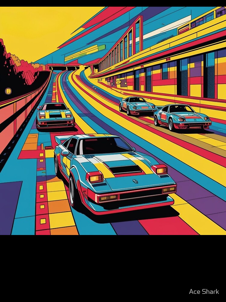 Retro Arcade Racing Gaming Art - Arcade Summer by Ace Shark