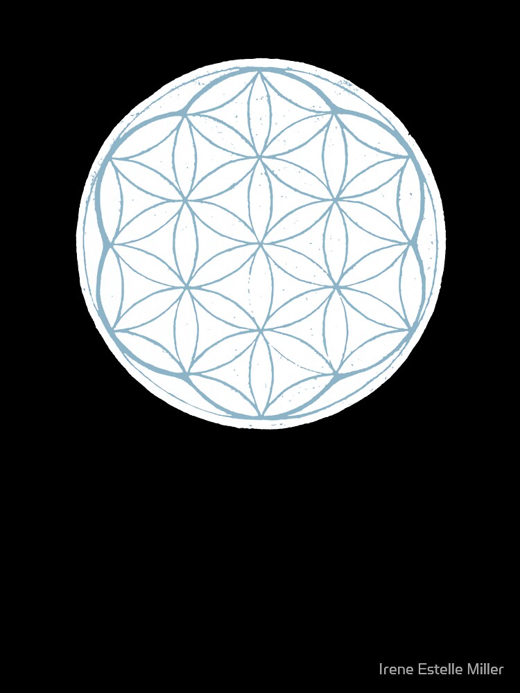 Flower of Life Linocut - Snow + Sky by Irene Estelle