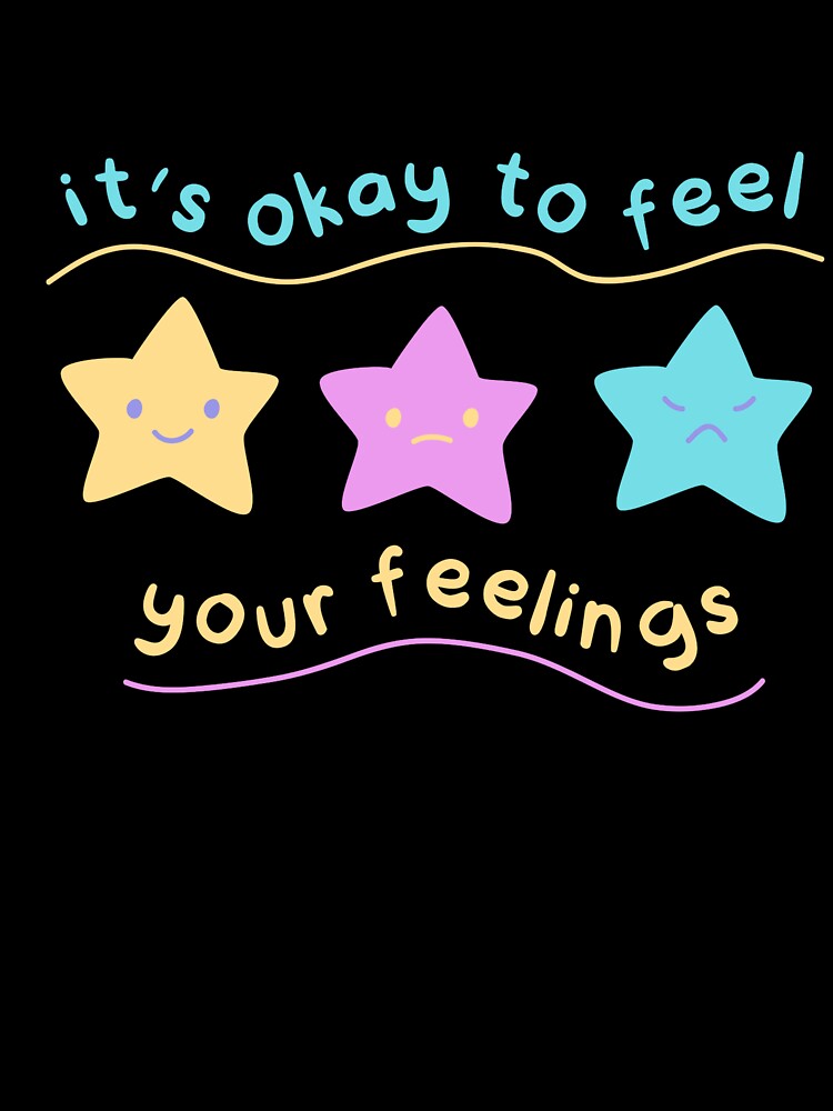 It's Okay To Feel Your Feelings - Minimalist Mental Health Quote by Dharaamagnetiix