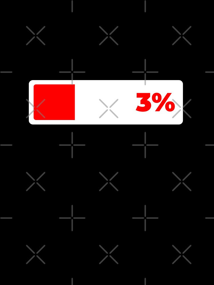 Social Battery 3% — Funny Introvert Battery Minimal by SOW