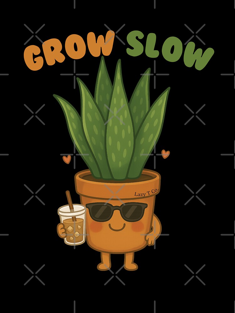 Grow Slow Snake Plant – Cute Cozy Minimalist Plant Lover Design by Lazy T Co.