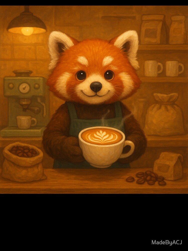 Red Panda Barista by MadeByACJ