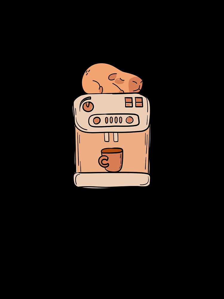 Im Powered By Coffee - sleeping capybara on a coffee machine by CypisDesign