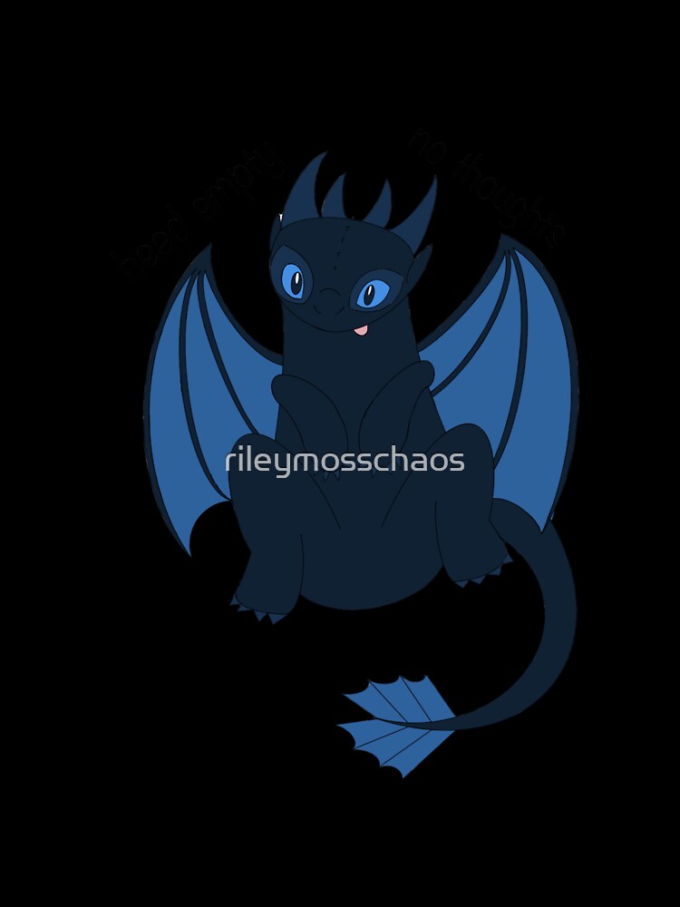 Head empty, no thoughts httyd toothless inspired dragon by rileymosschaos