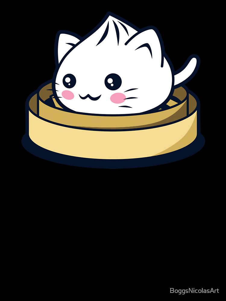 Cat Dumpling Cute Kawaii Cat Cute Asian Dimsum Food For Foodies by BoggsNicolasArt