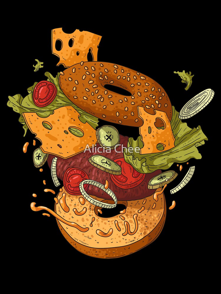 Deconstructed Breakfast Meat Bagel Sandwich by Alicia Chee
