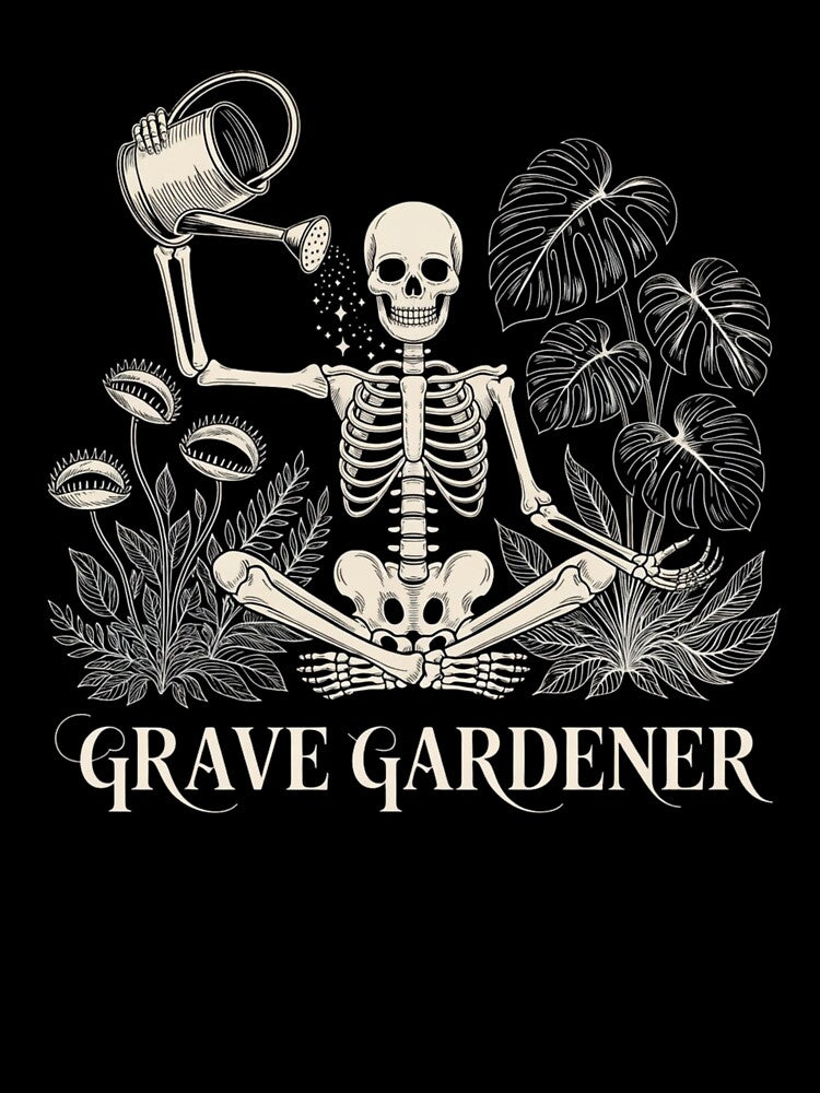 Vintage Skeleton Gardener - Spooky Aesthetic Plant Lover by Pukisdaizi