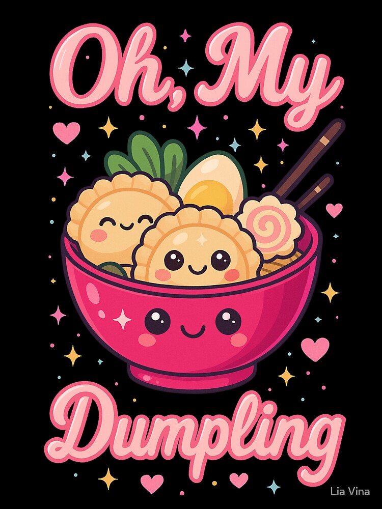 Oh, My Dumpling Cute Dumplings Bowl by Lia Vina