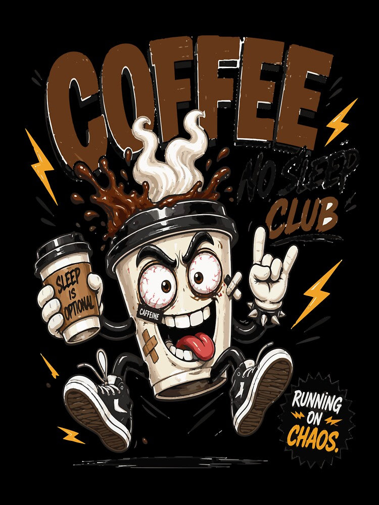 Sleep Is Optional – Coffee Chaos by Chaotic Raccoon