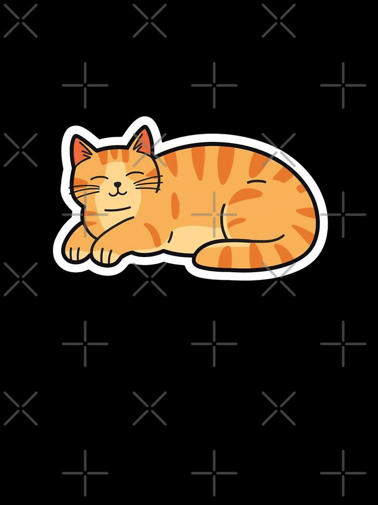 Chubby Loaf Cat Orange Tabby Sticker for Cat Lovers by NeonNerdStudio