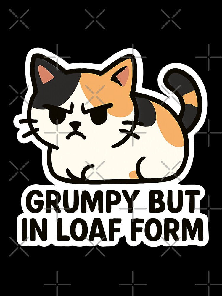 "Grumpy Loaf" Funny Kitten Vector Sticker by catastrocat