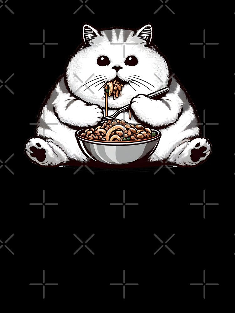 Fat cat eating deliciously by ArisaHong