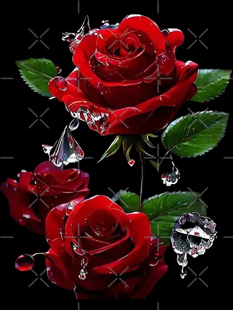 Red Roses with Water Drops: Elegance and Beauty by TroviTutto