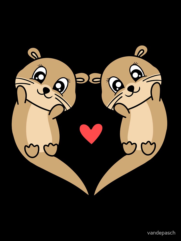 otter couple love heart by vandepasch
