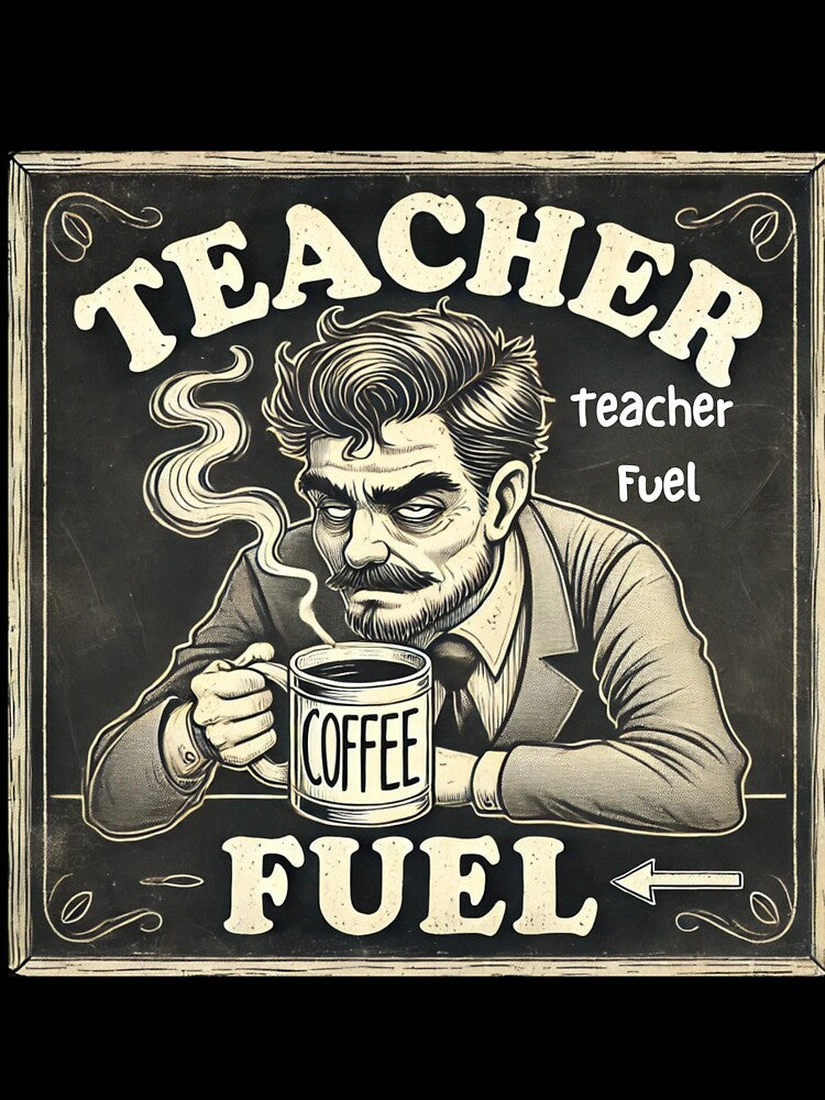 Teacher Fuel – Vintage Coffee Humor Design for Teachers by HANG ON STUDIO