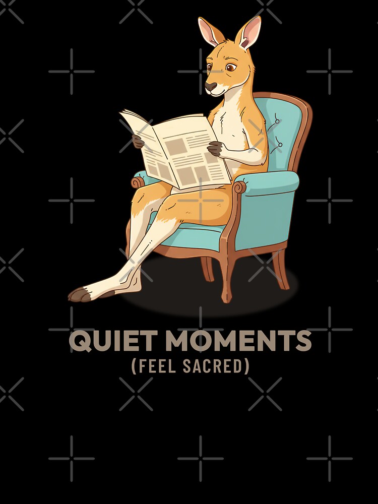 Kangaroo Reading Newspaper Retro Slow Living Art by COZY VINTAGE animal
