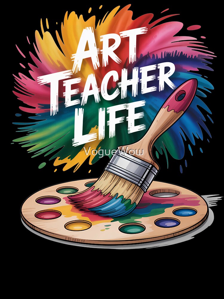 Art Teacher Life Rainbow Paintbrush Design by VogueWow