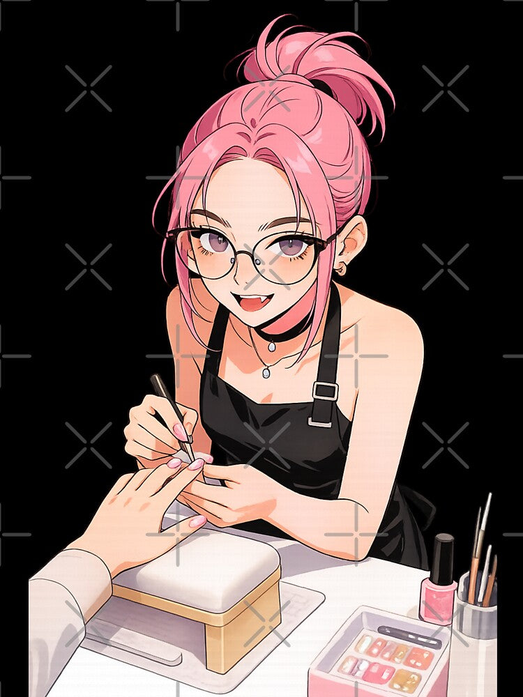Nail Artist At Work – Beauty Salon Aesthetic by Ministickertime