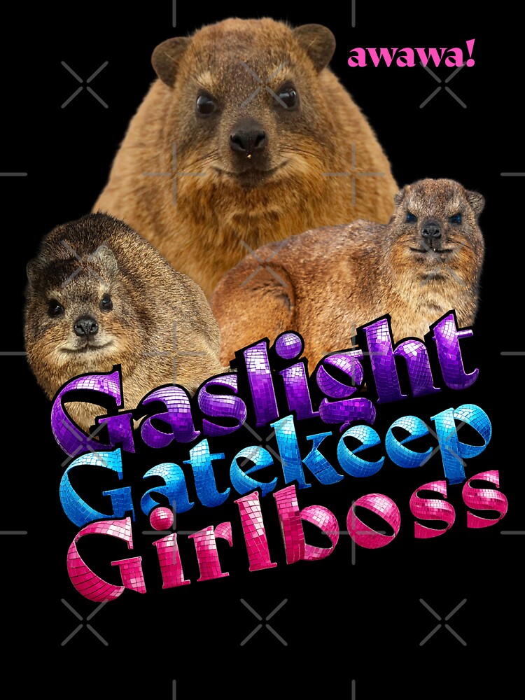 Hyrax Awawa Dassie Gaslight Gatekeep Girlboss Disco Meme by Astropaint