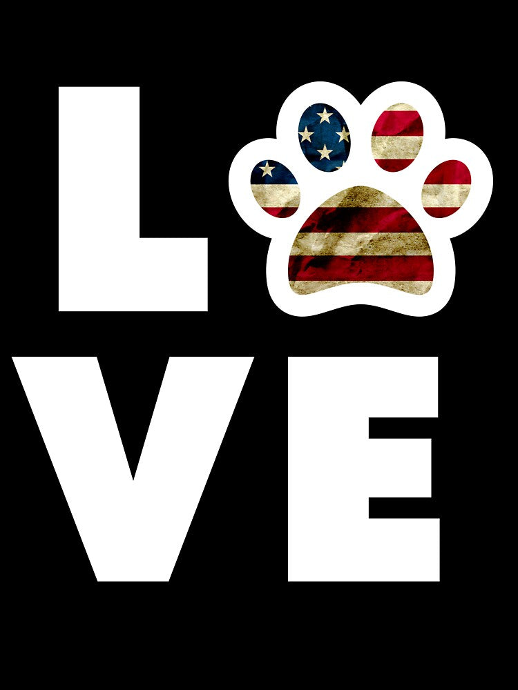 Cat Lover gift USA Paw Flag CAT is LOVE I Love My Cat Fun Design by djpraxis
