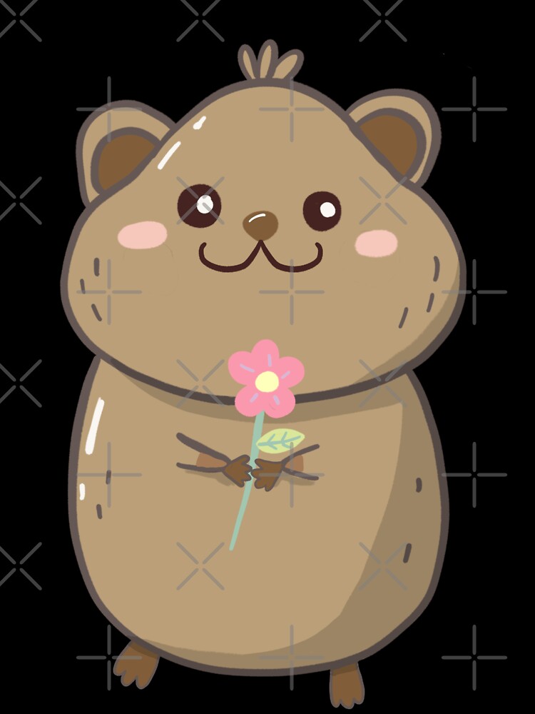 Cute Quokka Holding Flower by kyooties kwaii