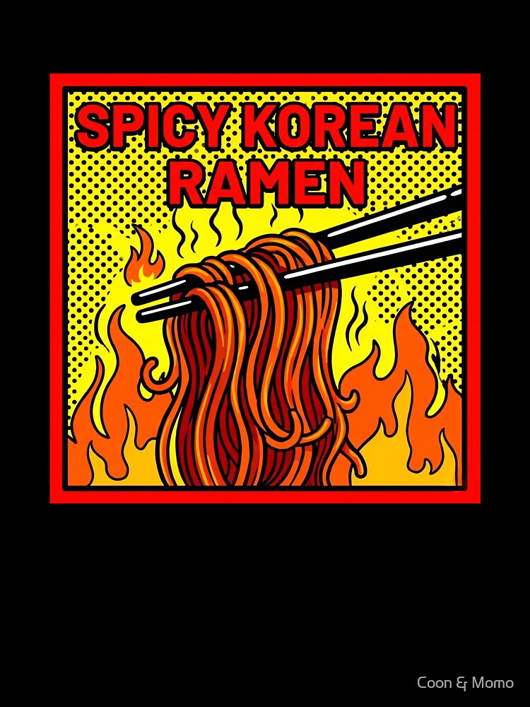 Korean Fire Noodles Spicy Ramen Pop Art by Coon & Momo