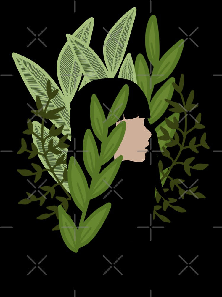 Soft Life Plant Girl Illustration – Botanical Confidence Aesthetic by Calm and Antsy