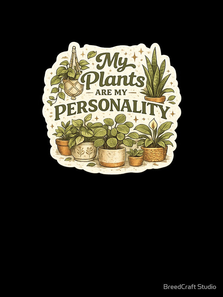 My Plants Are My Personality Retro Houseplant Lover Vintage Plant Mom Design by  BreedCraft Studio