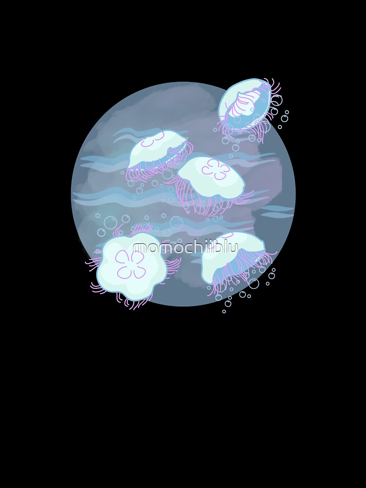 Adorable Jellyfish Floating in a Tranquil Blue Sea by momochiiblu