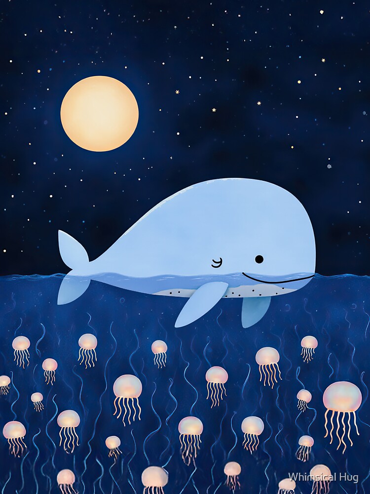 Moonlight Wink – Happy Whale & Jellies by Whimsical Hug