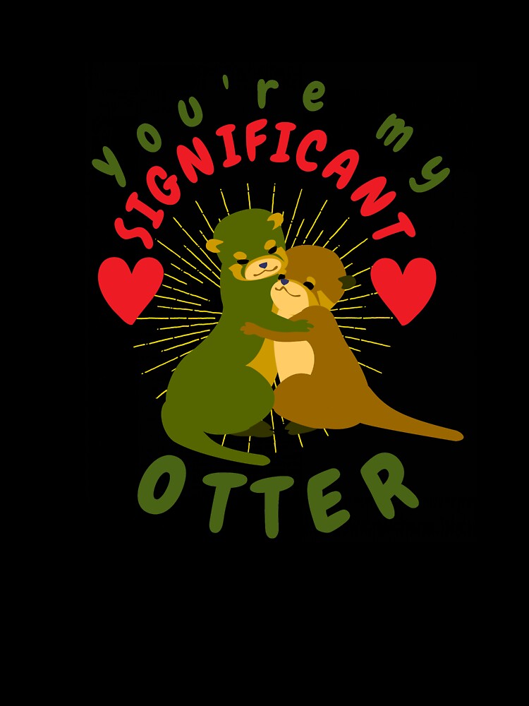 Romantic Otter Holding Hands Animal Drawing Otter Lovers Heart by tengamerx