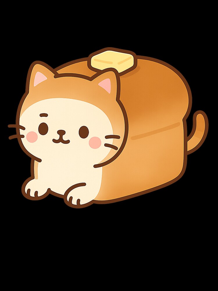 Toasted Loaf Cat – Kawaii Chubby Cat with Butter Sticker by Tripconic