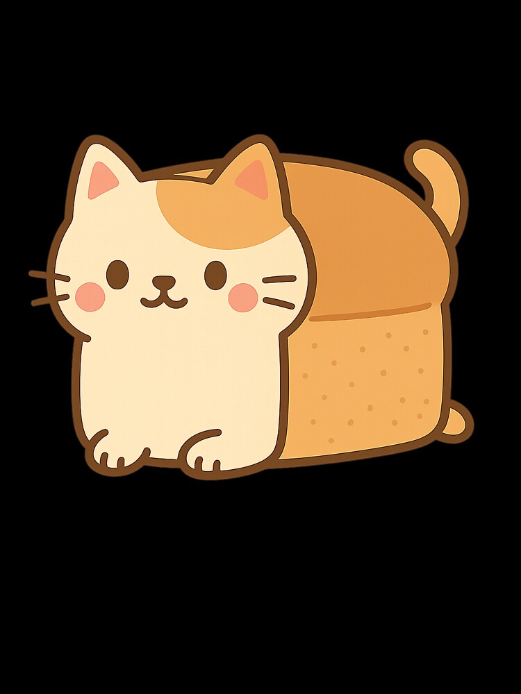 Bread Loaf Cat – Kawaii Chubby Cat in Toast Form by Tripconic