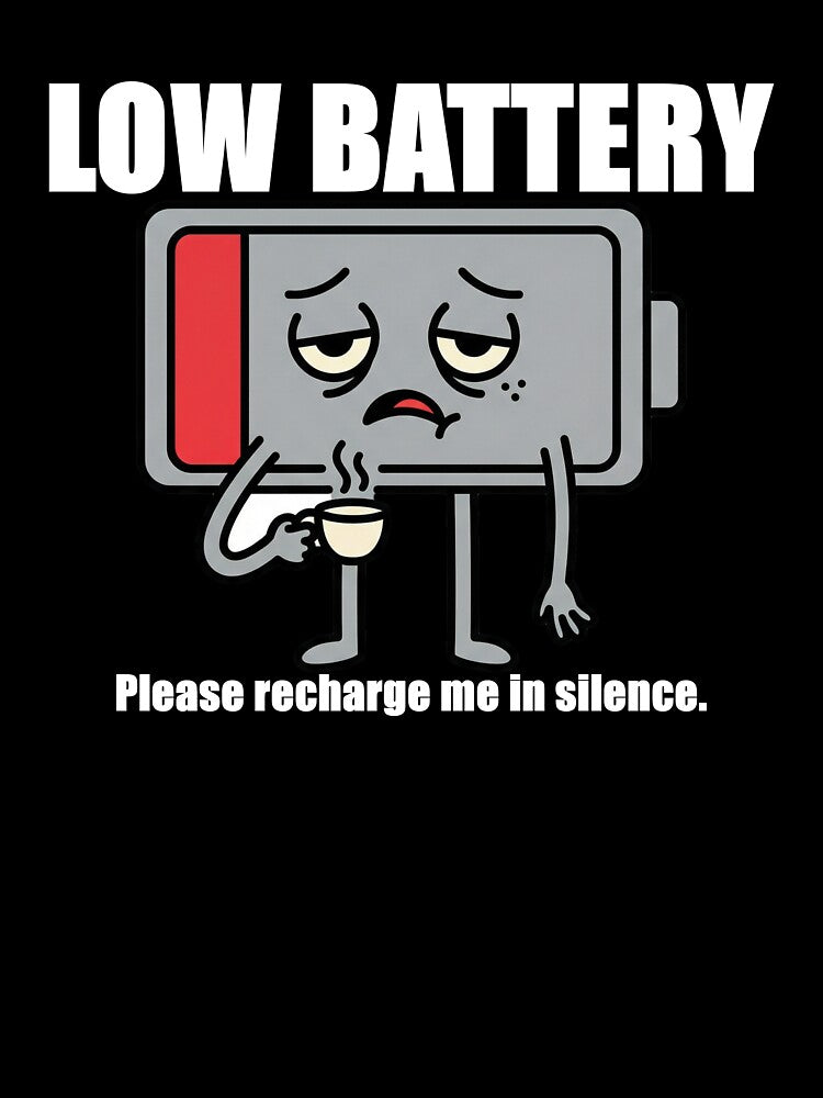 Low Battery Introvert Funny Social Shirt by MemeLaundry