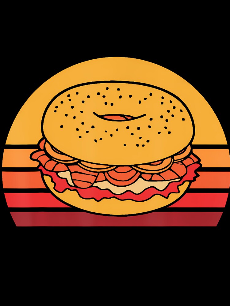 Retro Lox Bagel Vintage Salmon Sandwich by BarbaraLillie