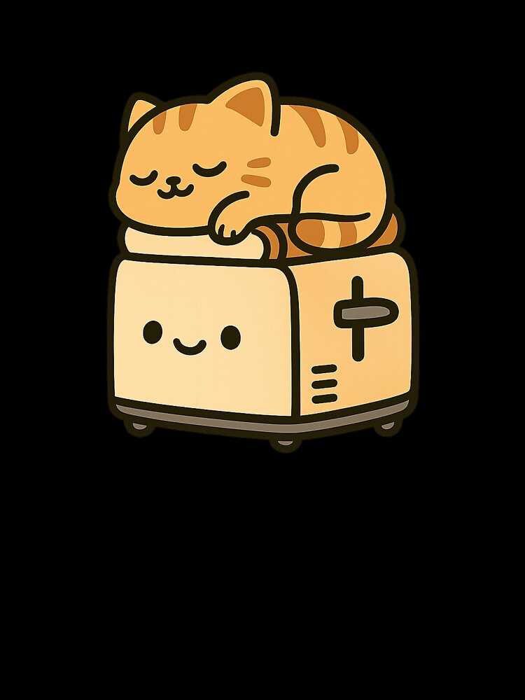 Toaster Loaf Cat – Kawaii Funny Nap Sticker by Tripconic