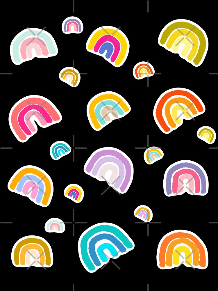Happy colorful rainbow pattern | rainbow sticker pack / sheet (better in larger sizes) by mydoodlesateme