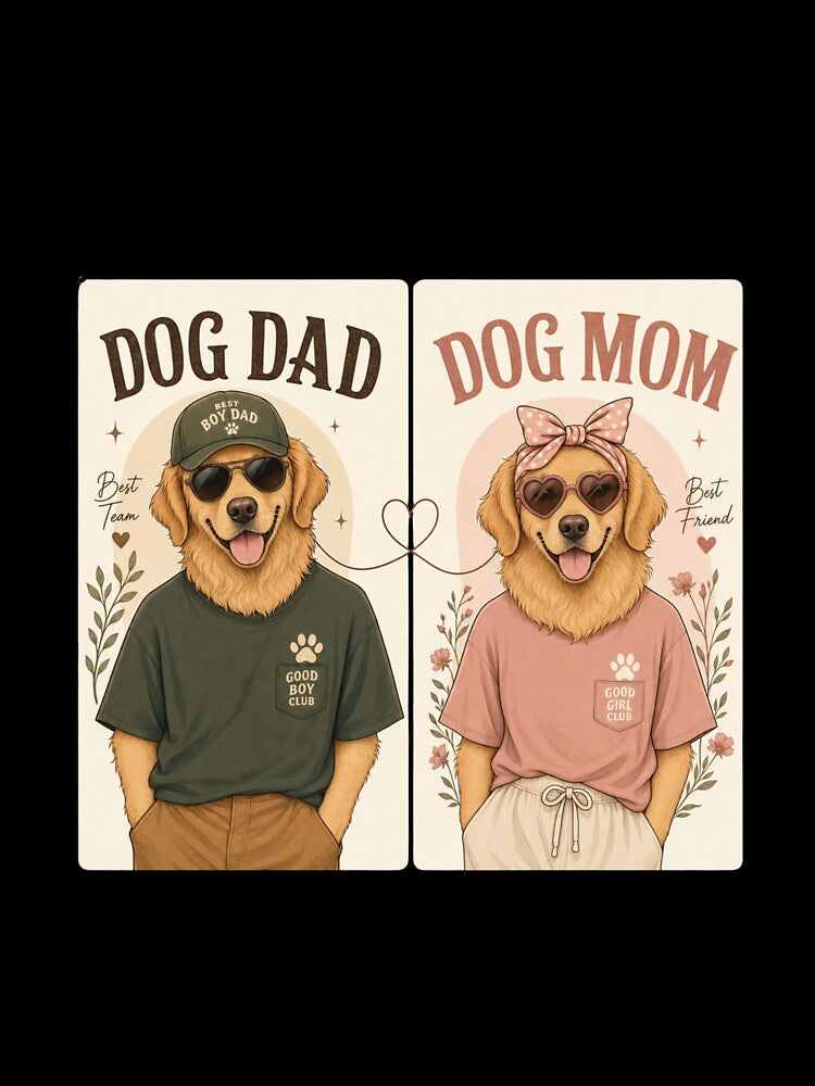 Matching Dog Dad and Dog Mom Kawaii Golden Retriever Set by Ashley critters