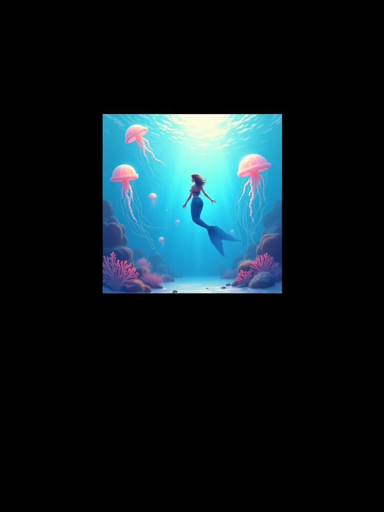 Ethereal Underwater Glow – Bioluminescent Mermaid Sketch by Srahul