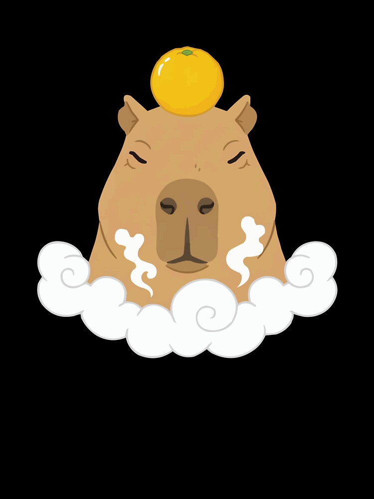 Zen Master - Capybara Balancing Yuzu Fruit by Petzzz