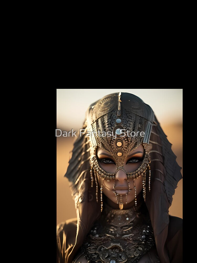 a close up of a person wearing a mask by Dark Fantasy Store