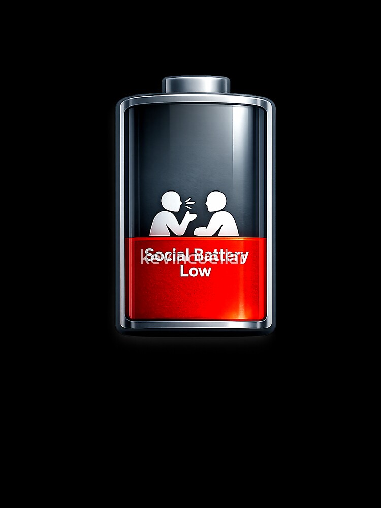 Social Battery Low - Introvert Mood Funny Design Premium Tri-Blend T-Shirt by kevincuellar