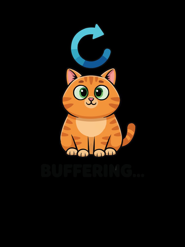 Buffering... Please Wait - Orange Cat Loading by Petzzz
