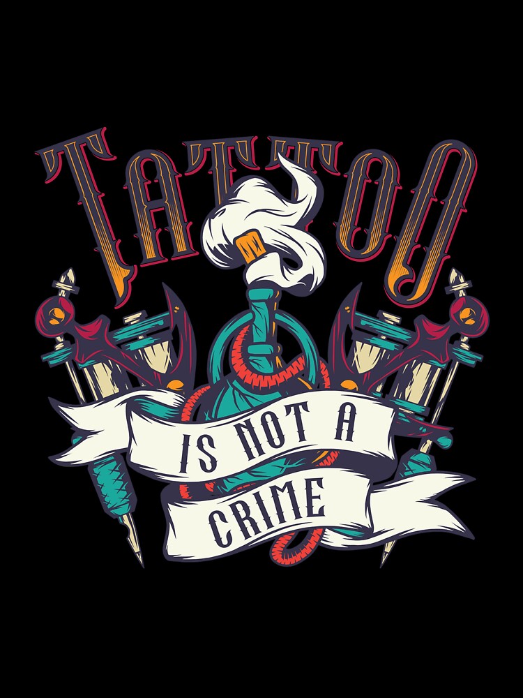 Tattoo Machine - Tattoo Is Not A Crime by Two Left Hands Design