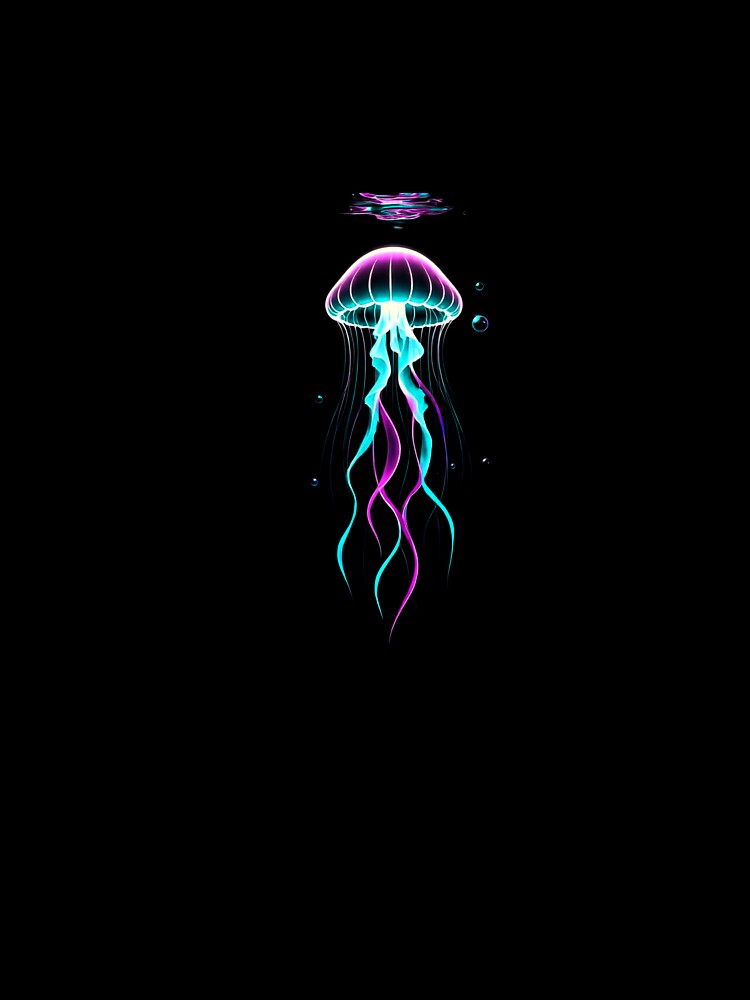 Neon Dreamy Jellyfish Underwater Glow T-Shirt by Purti123